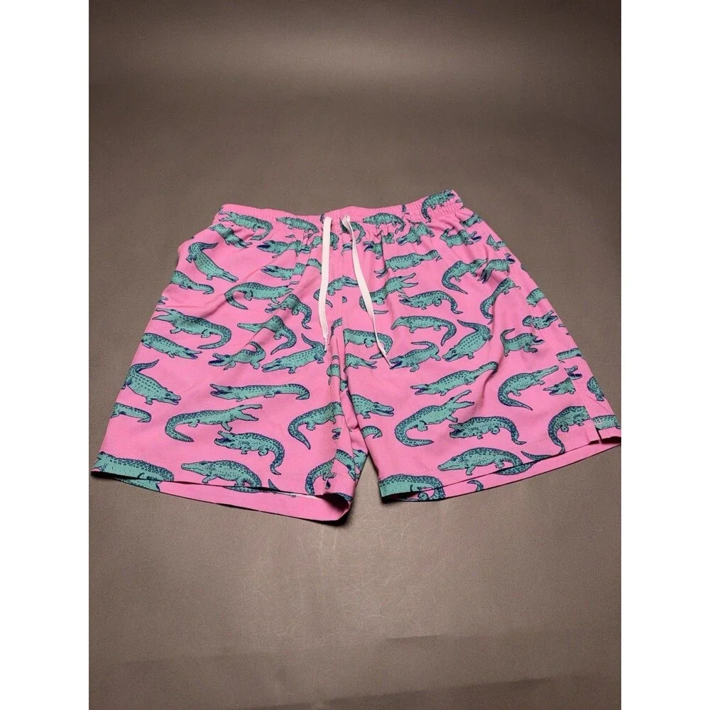 Chubbies Swim Shorts Men's XL Pink Glades Alligator Print Lined Trunks 7